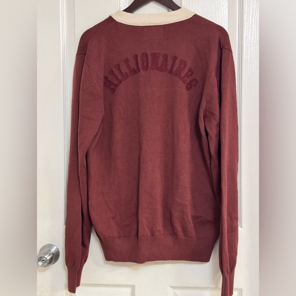 ’47 Brand Vancouver Millionaires Cardigan Sweater Maroon Cream L 100% Cotton - Picture 4 of 8